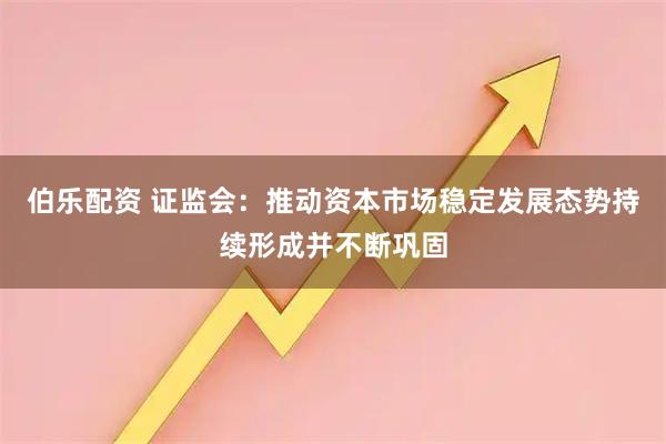 伯乐配资 证监会：推动资本市场稳定发展态势持续形成并不断巩固