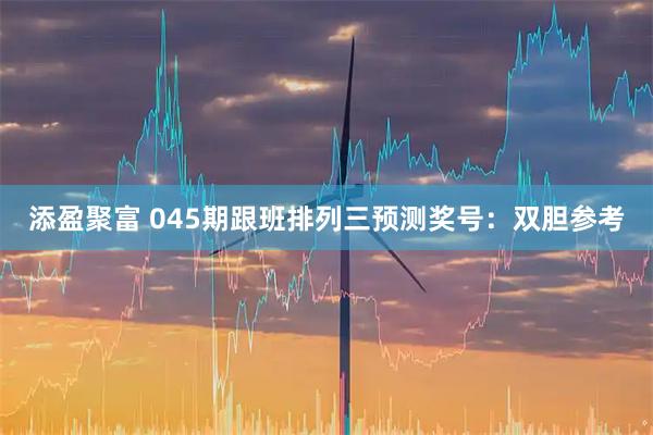 添盈聚富 045期跟班排列三预测奖号：双胆参考