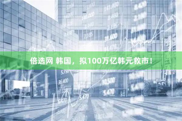 倍选网 韩国，拟100万亿韩元救市！